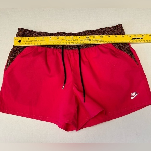 Nike women’s sportswear shorts pink and brown confetti waist band print. Sz M A8 - Picture 8 of 10